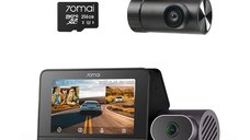 RESIGILAT-Set 2 camere 70mai Dash Cam 4K T800 cu 3 obiective (fata 4K, interior 1080P) + spate RC24 Full HD, GPS, HDR, ADAS