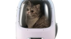 Rucsac cu hublou PETKIT Cat Travel Bag 2, Ventilare, Sistem iluminare, Pink
