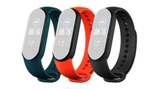 Set de 3 curele pentru brățara fitness Xiaomi Mi Band 5 - Teal, Portocaliu si Negru