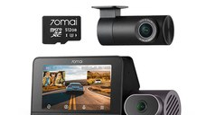 Set premium 2 camere 70mai Dash Cam 4K T800 cu 3 obiective (fata 4K, interior 1080P) + spate RC41 4K, GPS, HDR, ADAS