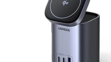 Statie de incarcare 4 in 1 UGREEN 65W 4-in-1 GaN Desktop Fast Charger X555, 2 x USB C, 1 X USB A, Gri
