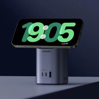 Statie de incarcare 4 in 1 UGREEN 65W 4-in-1 GaN Desktop Fast Charger X555, 2 x USB C, 1 X USB A, Gri - 2