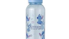 Sticla de plastic cu maner si pai MINISO, seria Disney Lilo & Stitch, 1000ml