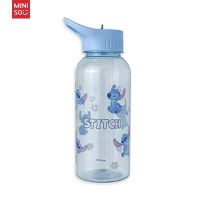 Sticla de plastic cu maner si pai MINISO, seria Disney Lilo & Stitch, 1000ml - 2