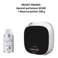 PACHET: Aparat profesional Parfumare spatii Good Scent GS 100, culoare alb si negru cu rezerva inclusa - 1