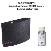 PACHET LUXURY: Aparat profesional Parfumare spatii Good Scent GS2000 Luxury, culoare neagra cu  rezerva inclusa - 1
