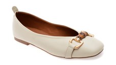 Balerini GRYXX albi, 2553, din piele naturala