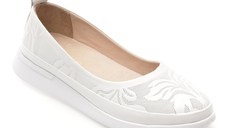 Balerini GRYXX albi, CS6301, din piele naturala