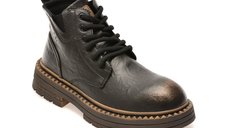 Bocanci negri GRYXX 550 din piele ecologica, cu inchidere cu siret