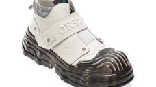 Ghete albe GRYXX 10188 din piele naturala