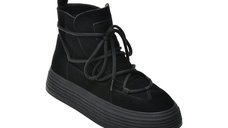 Ghete F005S GRYXX negre din piele intoarsa pentru femei