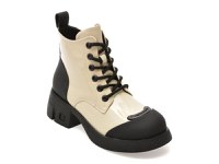 Ghete GRYXX alb-negru, B98, din piele naturala lacuita - 1