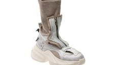 Ghete GRYXX argintii, 3793700, din material textil