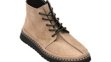 Ghete GRYXX gri, 251KS15, din piele intoarsa