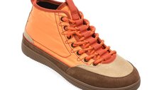Ghete GRYXX M99898 portocalii din piele naturala si material textil