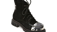 Ghete GRYXX negre, 2201460, din piele intoarsa