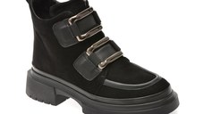 Ghete GRYXX negre, 386469, din piele intoarsa