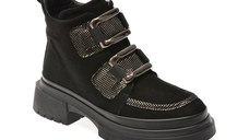 Ghete GRYXX negre, 386469, din piele intoarsa