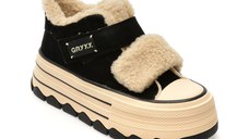 Ghete GRYXX negre, 624D150, din piele intoarsa