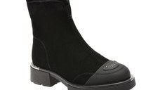 Ghete GRYXX negre, A062, din piele intoarsa