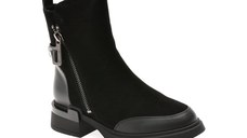 Ghete GRYXX negre, WB306, din piele intoarsa
