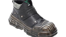 Ghete negre GRYXX 10188 din piele naturala, cu inchidere Velcro