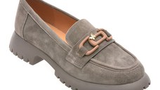 Mocasini GRYXX gri, V856G45, din piele intoarsa