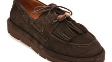 Mocasini maro GRYXX 3642615 din piele intoarsa, cu sireturi