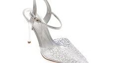 Pantofi eleganti GRYXX argintii, 64532, din piele naturala