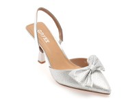 Pantofi eleganti GRYXX argintii, 82944, din material textil - 1