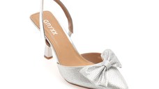 Pantofi eleganti GRYXX argintii, 82944, din material textil
