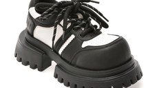 Pantofi GRYXX alb-negru, 696, din piele naturala
