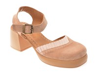 Pantofi GRYXX nude, 4245, din piele intoarsa - 1
