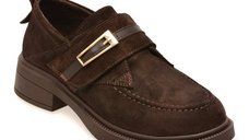 Pantofi maro GRYXX 2203635 din piele intoarsa cu inchidere Velcro