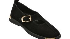 Pantofi negri GRYXX 022Y707 din piele intoarsa pentru femei