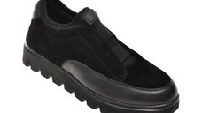 Pantofi negri GRYXX 13292 din piele intoarsa