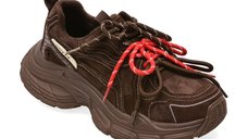 Pantofi sport dama GRYXX 8916, maro, din material textil si piele naturala