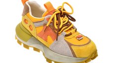 Pantofi sport GRYXX 8068 galbeni din piele ecologica pentru femei active