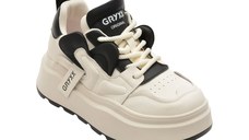 Pantofi sport GRYXX alb-negru, 5682, din piele naturala
