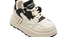 Pantofi sport GRYXX alb-negru, 5682, din piele naturala