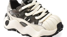 Pantofi sport GRYXX alb-negru, 8610, din piele naturala