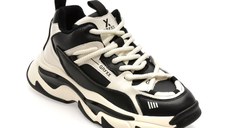 Pantofi sport GRYXX alb-negru, F8930, din piele naturala
