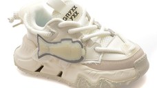 Pantofi sport GRYXX albi, 351216, din material textil si piele naturala