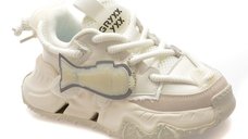 Pantofi sport GRYXX albi, 351216, din material textil si piele naturala