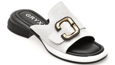 Papuci GRYXX albi, 1181197, din piele naturala