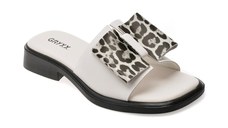 Papuci GRYXX albi, 6A038, din piele naturala