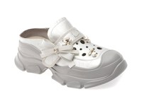 Papuci GRYXX argintii, AQ2218, din piele naturala - 1