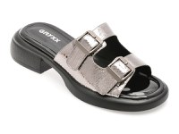 Papuci GRYXX argintii, H82, din piele naturala lacuita - 1