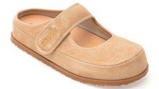 Papuci GRYXX bej, 25905, din piele intoarsa