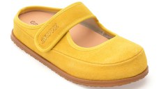 Papuci GRYXX galbeni, 25905, din piele intoarsa